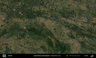 wojewodz2 dolnoslaskie. Eylül 2023 'te Copernicus Sentinel karolarından oluşan uydu görüntüsü üzerine Polonya' nın idari bölgesi