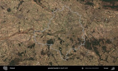 powiat lowicki. Polonya 'nın idari bölgesini, Nisan 2018' de çekilen Kopernik Nöbetçi karolarından oluşan bir uydu görüntüsüne göre özetledik.