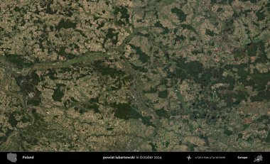 powiat lubartowski. Polonya 'nın idari bölgesi, Kopernik Sentinel' in Ekim 2024 'te çekilmiş uydu görüntüsü üzerine kurulmuştur.