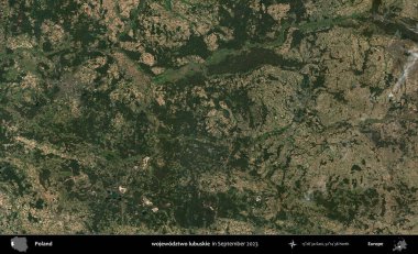 Wojewodzz iki lubuskie. Eylül 2023 'te Copernicus Sentinel karolarından oluşan uydu görüntüsü üzerine Polonya' nın idari bölgesi