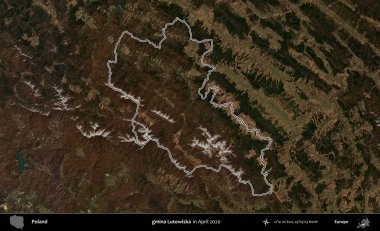 gmina Lutowiska. Polonya 'nın idari bölgesini Nisan 2020' de çekilen Kopernik Nöbetçi karolarından oluşan bir uydu görüntüsüne göre özetledik.