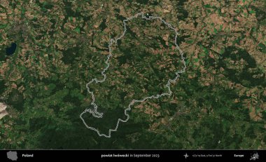powiat lwowecki. Eylül 2023 'te çekilen Copernicus Sentinel karolarından oluşan bir uydu görüntüsü üzerine Polonya' nın idari bölgesinin ana hatlarını belirledik.