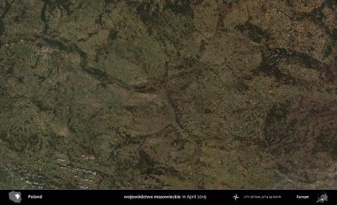 wojewodz2 mazowieckie. Nisan 2019 'da çekilen Kopernik Sentinel karolarından oluşan bir uydu görüntüsü üzerine Polonya' nın idari bölgesi