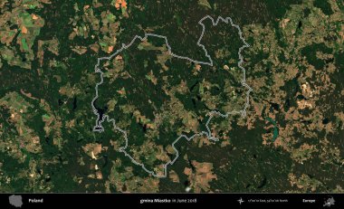 gmina Miastko. Polonya 'nın idari bölgesini Haziran 2018' de çekilen Kopernik Nöbetçi karolarından oluşan bir uydu görüntüsüne göre özetledik.