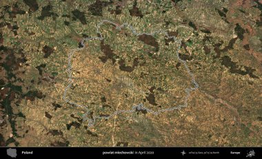 powiat miechowski. Polonya 'nın idari bölgesini Nisan 2020' de çekilen Kopernik Nöbetçi karolarından oluşan bir uydu görüntüsüne göre özetledik.