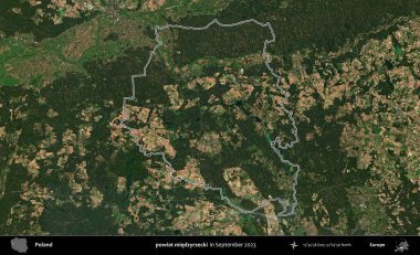 powiat miedzyrzecki. Eylül 2023 'te çekilen Copernicus Sentinel karolarından oluşan bir uydu görüntüsü üzerine Polonya' nın idari bölgesinin ana hatlarını belirledik.
