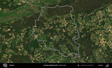powiat miedzyrzecki. Mayıs 2024 'te çekilen Kopernik Nöbetçi karolarından oluşan bir uydu görüntüsünde Polonya' nın idari bölgesinin ana hatları belirlendi