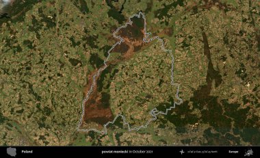 powiat moniecki. Polonya 'nın idari bölgesini, Ekim 2021' de çekilen Kopernik Nöbetçi karolarından oluşan bir uydu görüntüsüne göre özetledik.