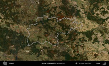 powiat myszkowski. Polonya 'nın idari bölgesini, Ekim 2021' de çekilen Kopernik Nöbetçi karolarından oluşan bir uydu görüntüsüne göre özetledik.