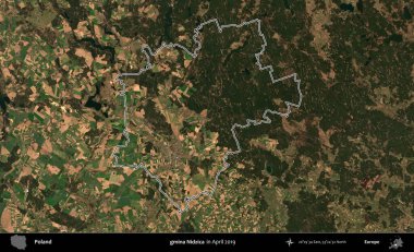 gmina Nidzica. Polonya 'nın idari bölgesini Nisan 2019' da çekilen Kopernik Nöbetçi karolarından oluşan bir uydu görüntüsüne göre özetledik.