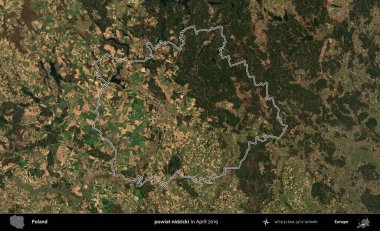 powiat nidzicki. Polonya 'nın idari bölgesini Nisan 2019' da çekilen Kopernik Nöbetçi karolarından oluşan bir uydu görüntüsüne göre özetledik.