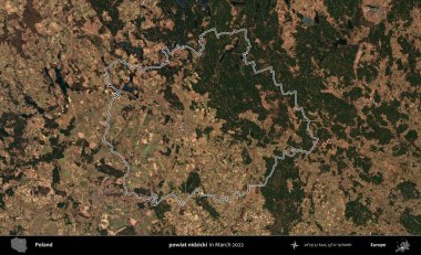powiat nidzicki. Polonya 'nın idari bölgesini Mart 2022' de çekilen Kopernik Sentinel karolarından oluşan bir uydu görüntüsü ile özetledik.