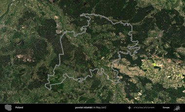 powiat nizanski. Mayıs 2017 'de çekilen Kopernik Nöbetçi karolarından oluşan bir uydu görüntüsü üzerine Polonya' nın idari bölgesinin ana hatlarını belirledik.