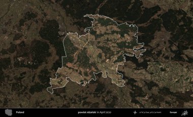 powiat nizanski. Polonya 'nın idari alanı, Nisan 2020' de çekilen Kopernik Nöbetçi karolarından oluşan koyu renkli bir uydu görüntüsü üzerine vurgulandı ve özetlendi