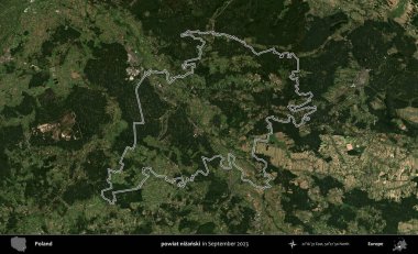 powiat nizanski. Eylül 2023 'te çekilen Copernicus Sentinel karolarından oluşan bir uydu görüntüsü üzerine Polonya' nın idari bölgesinin ana hatlarını belirledik.