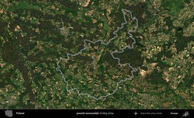 powiat nowosolski. Mayıs 2024 'te çekilen Kopernik Nöbetçi karolarından oluşan bir uydu görüntüsünde Polonya' nın idari bölgesinin ana hatları belirlendi