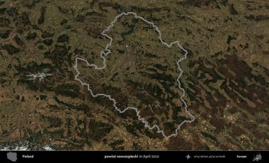 Şimdi powiat nowosadecki. Polonya 'nın idari bölgesini Nisan 2020' de çekilen Kopernik Nöbetçi karolarından oluşan bir uydu görüntüsüne göre özetledik.