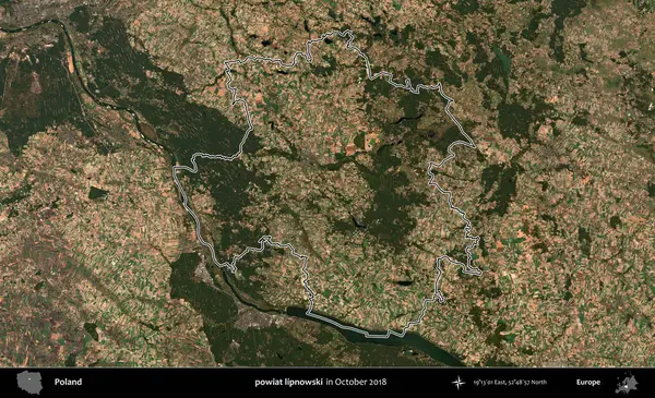 powiat lipnowski. Polonya 'nın idari bölgesini, Ekim 2018' de çekilen Kopernik Nöbetçi karolarından oluşan bir uydu görüntüsüne göre özetledik.