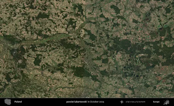 powiat lubartowski. Polonya 'nın idari bölgesi, Kopernik Sentinel' in Ekim 2024 'te çekilmiş uydu görüntüsü üzerine kurulmuştur.