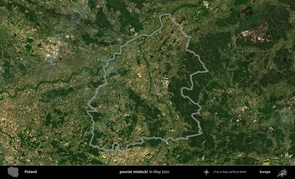 powiat mielecki. Mayıs 2021 'de çekilen Kopernik Nöbetçi karolarından oluşan bir uydu görüntüsü üzerine Polonya' nın idari bölgesinin ana hatlarını belirledik.