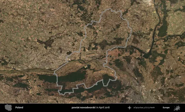 Powiat nowdworski. Polonya 'nın idari bölgesini, Nisan 2018' de çekilen Kopernik Nöbetçi karolarından oluşan bir uydu görüntüsüne göre özetledik.