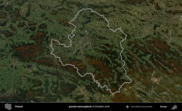 Şimdi powiat nowosadecki. Polonya 'nın idari bölgesini, Ekim 2018' de çekilen Kopernik Nöbetçi karolarından oluşan bir uydu görüntüsüne göre özetledik.