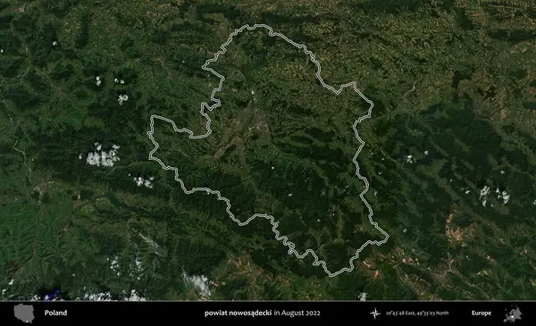 Şimdi powiat nowosadecki. Polonya 'nın idari bölgesini Ağustos 2022' de çekilen Kopernik Sentinel karolarından oluşan bir uydu görüntüsü ile özetledik.