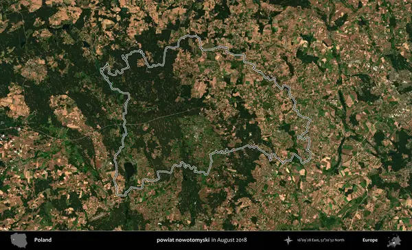 Powiat şimdi otomyski. Polonya 'nın idari bölgesini Ağustos 2018' de çekilen Kopernik Nöbetçi karolarından oluşan bir uydu görüntüsüne göre özetledik.