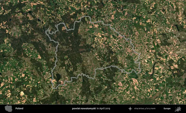 Powiat şimdi otomyski. Polonya 'nın idari bölgesini Nisan 2019' da çekilen Kopernik Nöbetçi karolarından oluşan bir uydu görüntüsüne göre özetledik.