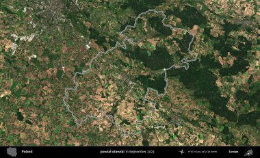 powiat olawski. Eylül 2023 'te çekilen Copernicus Sentinel karolarından oluşan bir uydu görüntüsü üzerine Polonya' nın idari bölgesinin ana hatlarını belirledik.