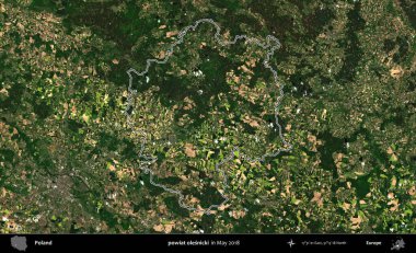 powiat olesnicki. Mayıs 2018 'de çekilen Kopernik Nöbetçi karolarından oluşan bir uydu görüntüsü üzerine Polonya' nın idari bölgesinin ana hatlarını belirledik.