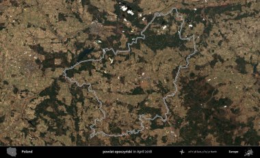 powiat opoczynski. Polonya 'nın idari bölgesini, Nisan 2018' de çekilen Kopernik Nöbetçi karolarından oluşan bir uydu görüntüsüne göre özetledik.