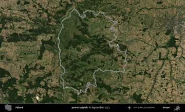 powiat opolski. Eylül 2023 'te çekilen Copernicus Sentinel karolarından oluşan bir uydu görüntüsü üzerine Polonya' nın idari bölgesinin ana hatlarını belirledik.