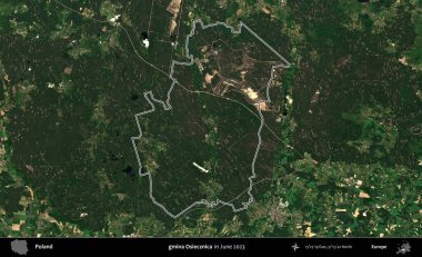 gmina Osiecznica. Polonya 'nın idari bölgesini Haziran 2023' te çekilen Kopernik Sentinel karolarından oluşan bir uydu görüntüsü ile özetledik.