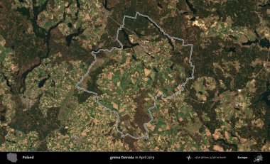 gmina Ostroda. Polonya 'nın idari bölgesini Nisan 2019' da çekilen Kopernik Nöbetçi karolarından oluşan bir uydu görüntüsüne göre özetledik.