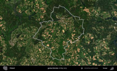 gmina Ostroda. Polonya 'nın idari bölgesini Mayıs 2023' te çekilen Kopernik Nöbetçi karolarından oluşan bir uydu görüntüsüne göre özetledik.