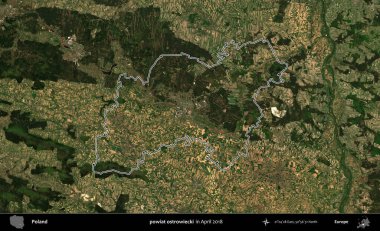 powiat ostrowiecki. Polonya 'nın idari bölgesini, Nisan 2018' de çekilen Kopernik Nöbetçi karolarından oluşan bir uydu görüntüsüne göre özetledik.