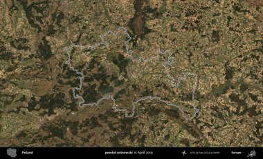 powiat ostrowski. Polonya 'nın idari bölgesini Nisan 2019' da çekilen Kopernik Nöbetçi karolarından oluşan bir uydu görüntüsüne göre özetledik.