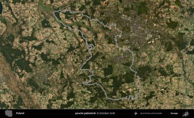 powiat pabianicki. Polonya 'nın idari bölgesini, Ekim 2018' de çekilen Kopernik Nöbetçi karolarından oluşan bir uydu görüntüsüne göre özetledik.