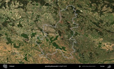 powiat pinczowski. Polonya 'nın idari bölgesini, Nisan 2018' de çekilen Kopernik Nöbetçi karolarından oluşan bir uydu görüntüsüne göre özetledik.