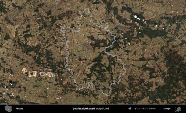 powiat piotrkowski. Polonya 'nın idari bölgesini, Nisan 2018' de çekilen Kopernik Nöbetçi karolarından oluşan bir uydu görüntüsüne göre özetledik.