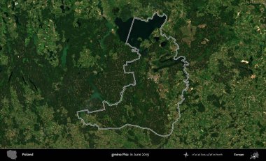 gmina Pisz. Polonya 'nın idari bölgesini Haziran 2019' da çekilen Kopernik Nöbetçi karolarından oluşan bir uydu görüntüsüne göre özetledik.