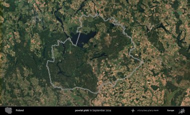 powiat piski. Eylül 2024 'te çekilen Kopernik Nöbetçi karolarından oluşan bir uydu görüntüsünde Polonya' nın idari bölgesinin ana hatları belirlendi