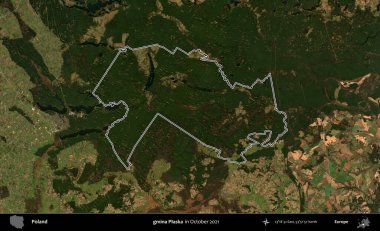 gmina Plaska. Polonya 'nın idari bölgesini, Ekim 2021' de çekilen Kopernik Nöbetçi karolarından oluşan bir uydu görüntüsüne göre özetledik.