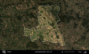 powiat pleszewski. Polonya 'nın idari alanı, Nisan 2019' da çekilen Kopernik Nöbetçi karolarından oluşan koyu renkli bir uydu görüntüsü üzerine vurgulandı ve özetlendi.
