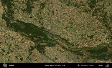 powiat plocki. Polonya 'nın idari bölgesi, Kopernik Sentinel' in Ekim 2024 'te çekilmiş uydu görüntüsü üzerine kurulmuştur.