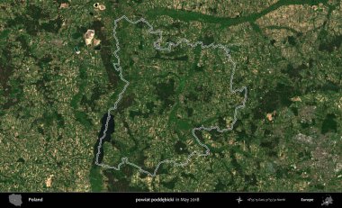 powiat poddebicki. Mayıs 2018 'de çekilen Kopernik Nöbetçi karolarından oluşan bir uydu görüntüsü üzerine Polonya' nın idari bölgesinin ana hatlarını belirledik.