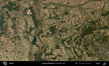powiat poddebicki. Polonya 'nın idari bölgesi, Ekim 2018' de çekilen Kopernik Sentinel karolarından oluşan bir uydu görüntüsü üzerine kurulmuştur.