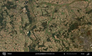 powiat poddebicki. Polonya 'nın idari bölgesi, Ekim 2021' de çekilen Kopernik Sentinel karolarından oluşan bir uydu görüntüsü üzerine kurulmuştur.