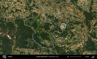 powiat polkowicki. Eylül 2024 'te çekilen Kopernik Nöbetçi karolarından oluşan bir uydu görüntüsünde Polonya' nın idari bölgesinin ana hatları belirlendi